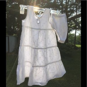 White Eyelet, Tiered Dress with Bloomers Excellent Condition 4T Never worn